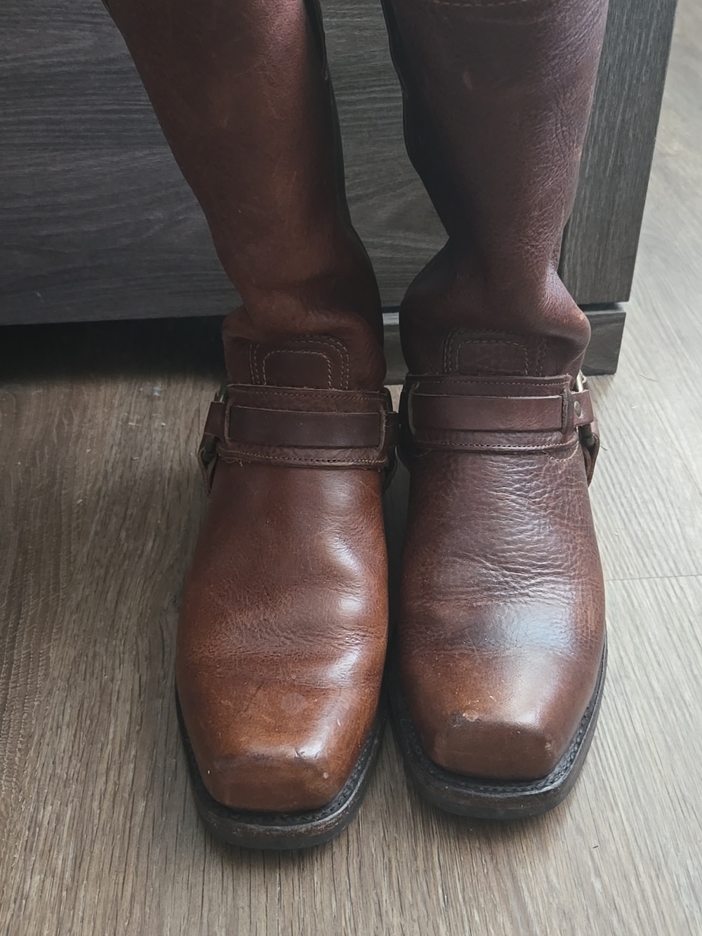 Frye Men’s Brown Leather Harness Boots